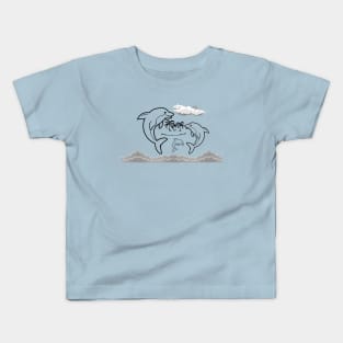 Dolphin in summer euphoria - transparent. Kids T-Shirt